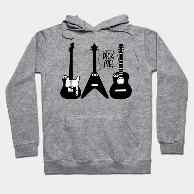 Pick Me Funny Guitar Hoodie by Timeforplay